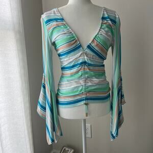 Peter Pilotto Mint Striped Tunic Top